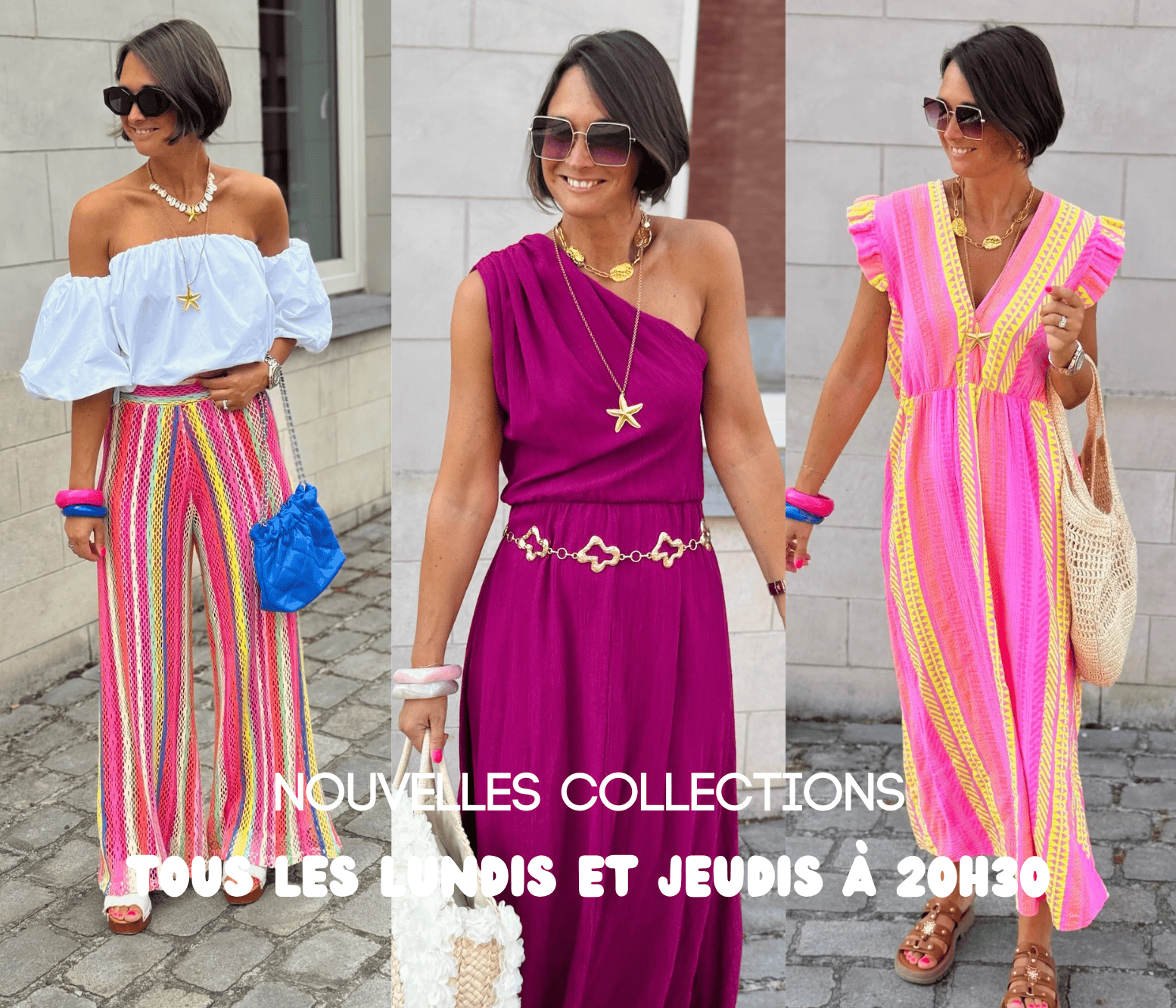 mode femme nouvelle collection été femmes enceintes classe et chic robes longues, baskets SUN28 , robes habillées, sequins, sweats, tendance mode